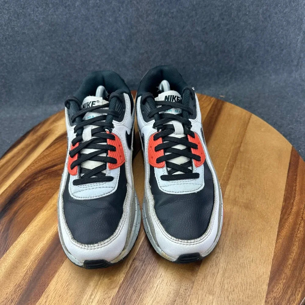 Nike Air Max 90 LTR GS Youth 6Y Womens 7.5 White Black Turf Orange CD6864-110
